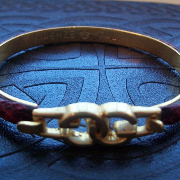 Gucci Jewelry Vintage Gucci Firenze Italy Red Leather Bracelet